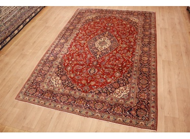 Persian carpet Kashan virgin wool 346x231 Red