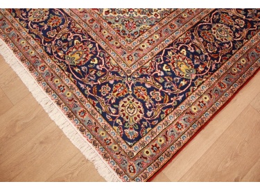Persian carpet Kashan pure wool 395x295 cm Red