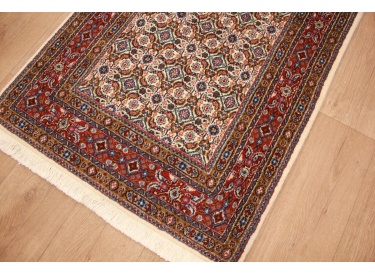 Persian carpet Moud virgin wool & Silk 295x80 cm Beige Runner