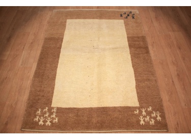 Nomadic Persian carpet Gabbeh wool 207x152 cm Beige