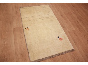 Nomadic Persian carpet Gabbeh wool 127x75 cm Beige