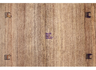 Perserteppich Gabbeh reiner Wollteppich 143x100 cm Beige/Grau