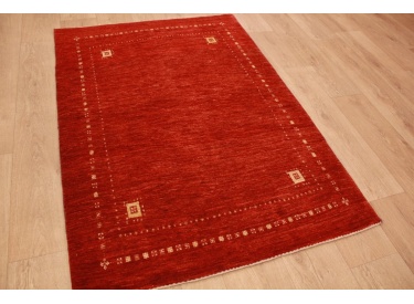 Nomadic Persian carpet Loribaft pure wool 147x103 cm Red