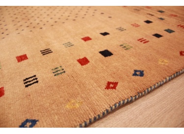 Nomadic Persian carpet Loribaft pure wool 141x110 cm Brown