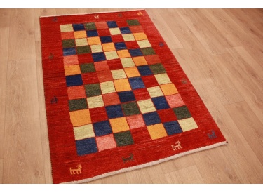 Persian carpet Gabbeh  wool carpet 149x102 cm Red