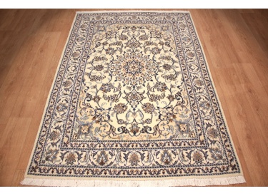 Oriental carpet Persian carpet Nain  210x145 cm Beige