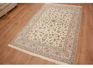 Persian carpet  Nain 6la with Silk 308x205 cm Beige