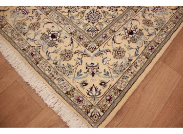 Fine Persian carpet  Nain 9la with silk 315x200 cm Green