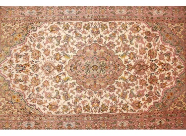 Orient Teppich Kaschmir Seidenteppich 159x94 cm Beige