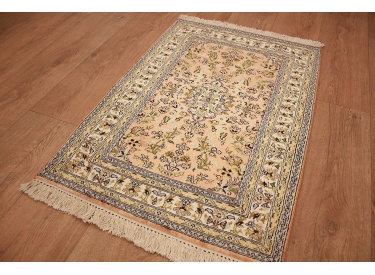 Oriental carpet Kashmir Silk 93x64 cm Salmon
