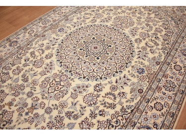 Persian carpet "Nain" 9la with Silk 238x155 cm Beige