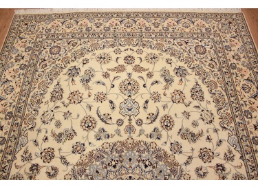 Persian carpet Nain 9la with Silk 355x247 cm Beige