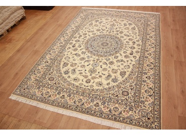 Persian carpet Nain 9la with Silk 355x247 cm Beige