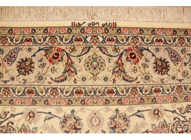 Perserteppich Isfahan mit Seide 238x158 cm Beige