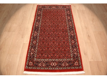 Perser Teppich Bidjar aus Schurwolle mit Seide 151x79 cm Rot