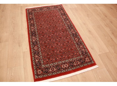 Perser Teppich Bidjar aus Schurwolle mit Seide 151x79 cm Rot
