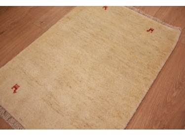 Perser Teppich Gabbeh reiner wollteppich 148x109 cm Beige