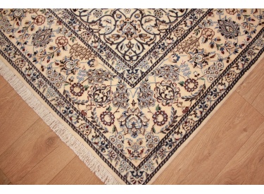 Persian carpet Nain 6la with Silk 305x202 cm Blue