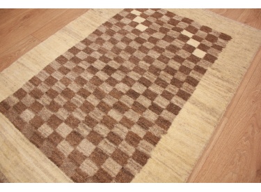 Nomadic Persian carpet Gabbeh wool 120x86 cm Beige