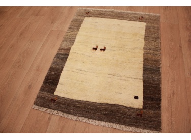 Persian carpet Gabbeh  wool carpet 131x98 cm Beige