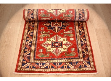 Kazak Shirwan oriental carpet virgin wool red 309x84 cm