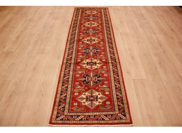 Kazak Shirwan oriental carpet virgin wool red 309x84 cm