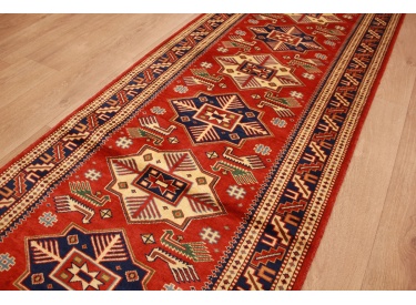 Kazak Shirwan oriental carpet virgin wool red 309x84 cm