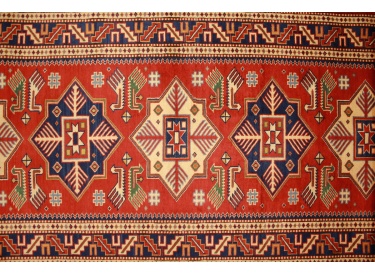 Kazak Shirwan oriental carpet virgin wool red 309x84 cm
