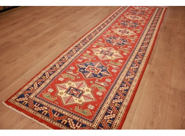 Kazak Shirwan oriental carpet virgin wool red 309x84 cm