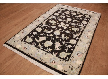 Perserteppich Tabriz mit Seide  150x98 cm Schwarz