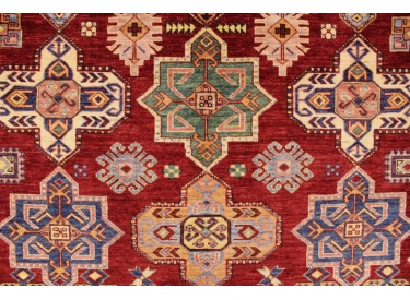 Oriental carpet Kazak virgin wool 293x226 cm Red