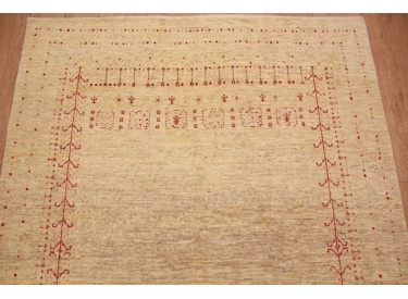Persian carpet Gabbeh Loribaf pure wool 173x134 cm Beige