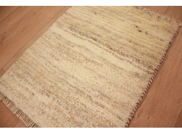 Doormat Persian carpet Gabbeh pure wool 58x42 cm Beige