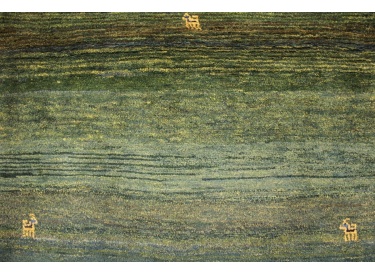 Persian carpet Gabbeh Wool 150x114 cm Green