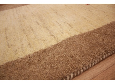 Persian carpet Runner Gabbeh pure wool 372x70 cm Blue