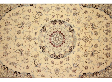 Persian carpet Nain 6la with silk 310x205 cm Beige