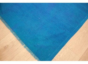 Kelim Vintage overdyed aus reiner Wolle 148x100 cm Blau