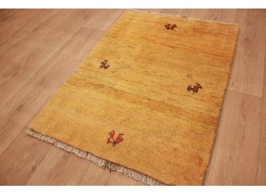 Nomadic Persian carpet Gabbeh wool carpet 111x79 cm