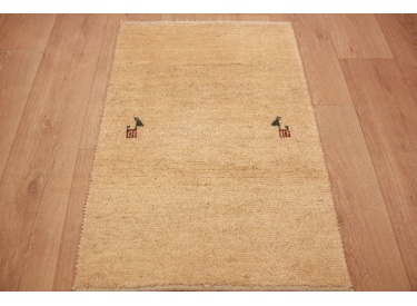Nomadic Persian carpet Gabbeh wool carpet 87x60 cm