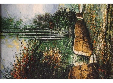 Perserteppich "Tabriz" auf Seide 80x55 cm Bilderteppich