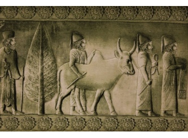 Perserteppich "Tabriz" auf Seide 72x49 cm Bilderteppich RELIEF