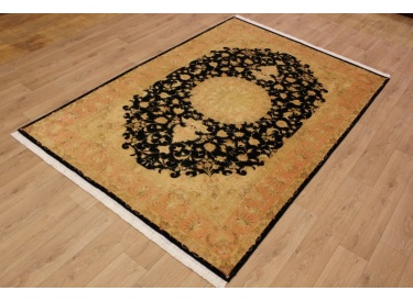 Persian carpet "Tabriz" with silk 295x205 cm Black