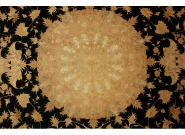 Persian carpet "Tabriz" with silk 295x205 cm Black