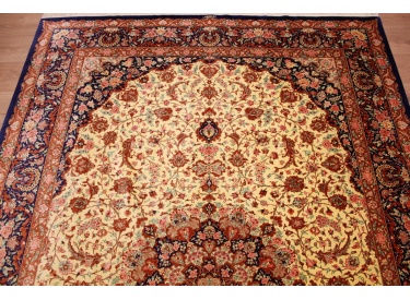 Persian carpet Ghom pure silk 299x196 cm Gold