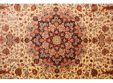 Persian carpet Ghom pure silk 299x196 cm Gold