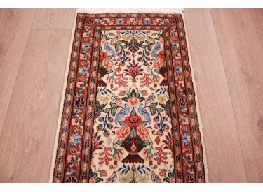 Persian carpet Runner Waramin with silk 155x50 cm Beige