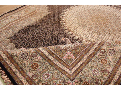 Persian carpet Tabriz Mahi with Silk 320x210 cm black
