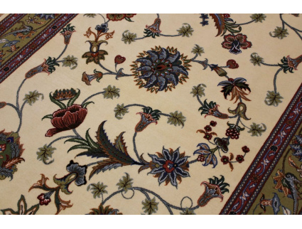 Persian carpet Tabriz 60 Raj with Silk 155x102 cm Beige