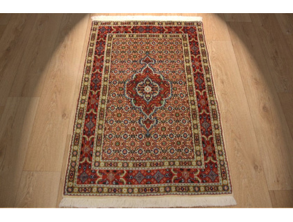 Perserteppich "Moud" mit Seide 123x80 cm Beige