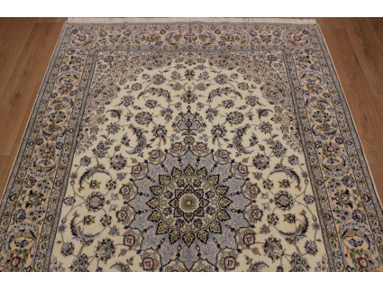 Perserteppich Nain 9la mit Seide 300x200 cm Beige